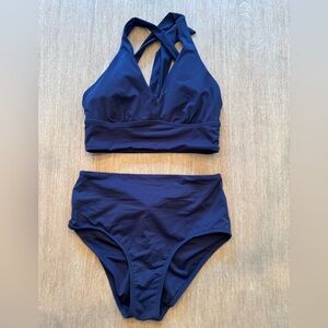 Athleta Bikini. Navy. Top Size XXS. Bottom Size S